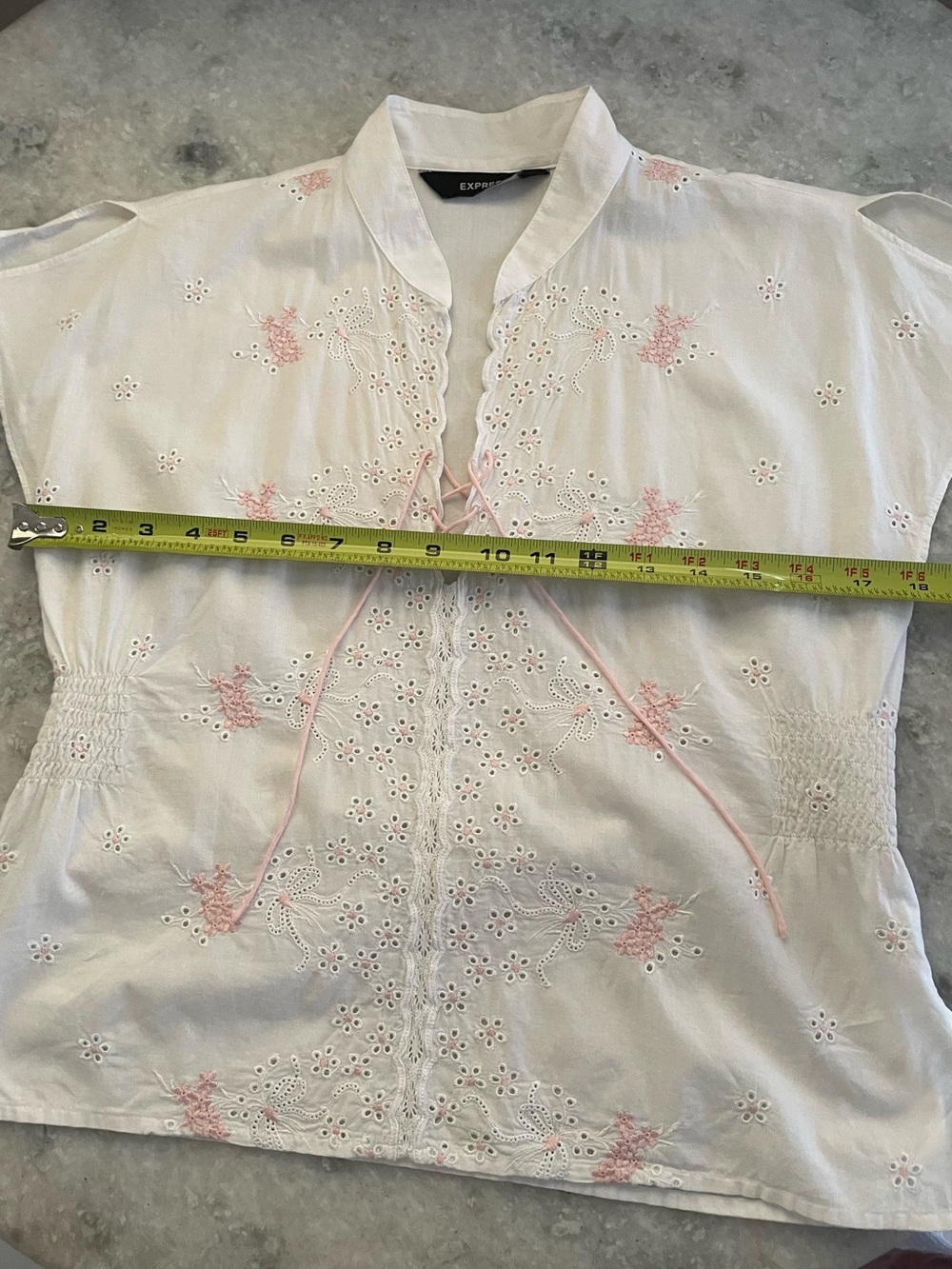 Express Embroidered Eyelet Top - Picture 8 of 10